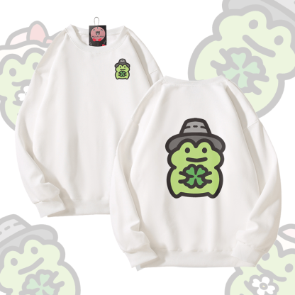 MODAKAWA Unisex-Sweatshirt mit niedlichem Froschmotiv - White A - 5XL - image 4