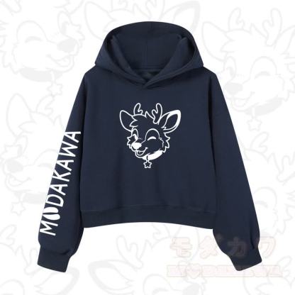 MODAKAWA Baumwoll-Hoodie mit Hundemotiv (kurzer Schnitt) - Marineblau B - 3XL - image 12