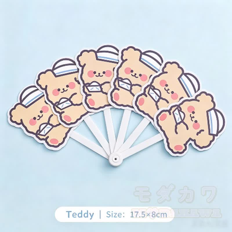 Niedlicher, unregelmäßiger Faltfächer mit sechs Fächern im Cartoon-Stil - Teddy - image 10