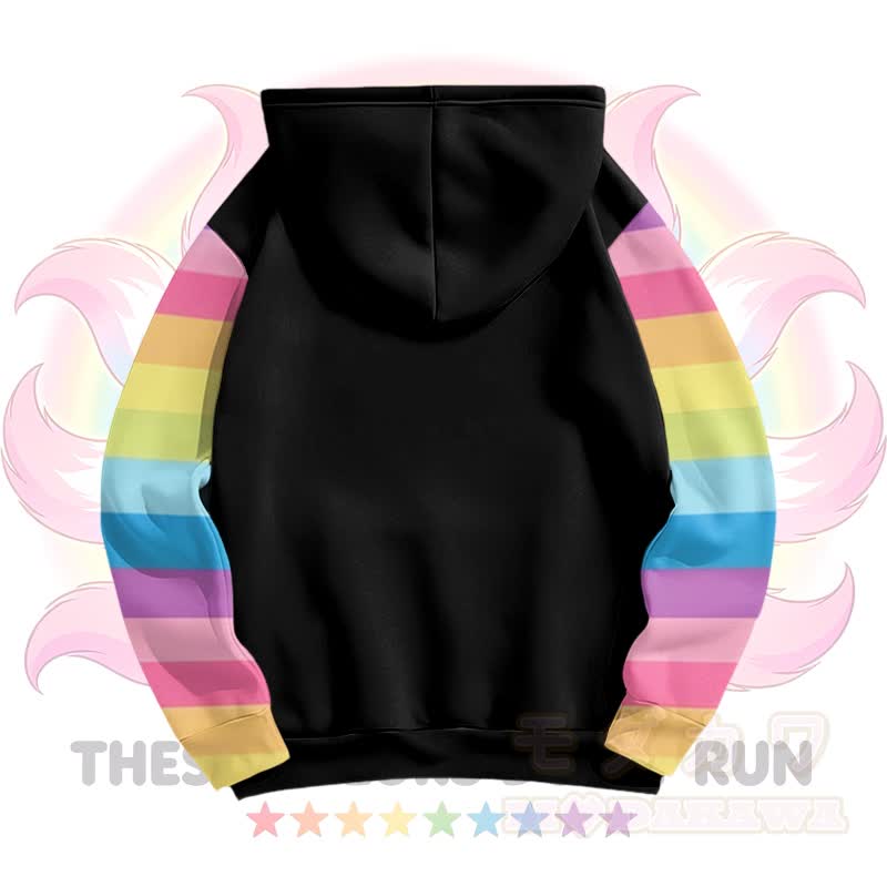 DIESE FARBEN VERLAUFEN NICHT. Modakawa Pullover-Hoodie mit Neunschwänzigem Fuchs-Motiv. - image 3