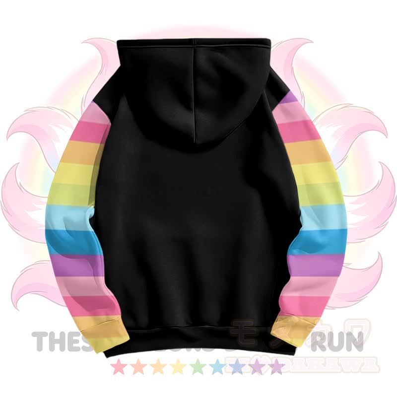 DIESE FARBEN VERLAUFEN NICHT. Modakawa Pullover-Hoodie mit Neunschwänzigem Fuchs-Motiv. - image 3