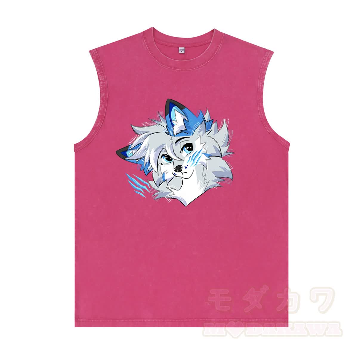 MODAKAWA X Space Barker Graphic Unisex Vintage Washed Ärmelloses T-Shirt - Rosenrot - 2XL - image 6