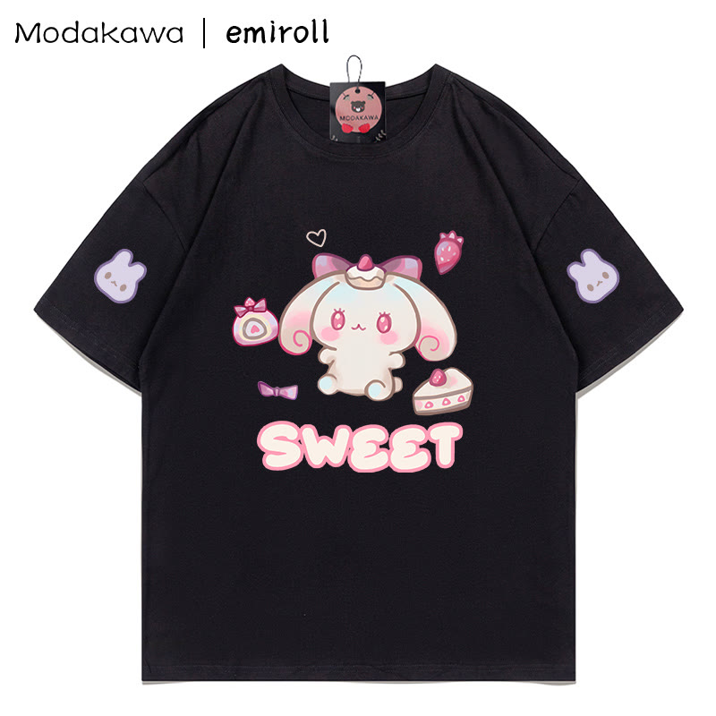 MODAKAWA X emiroll T-Shirt mit Hasenprint - Black - 5XL - image 3