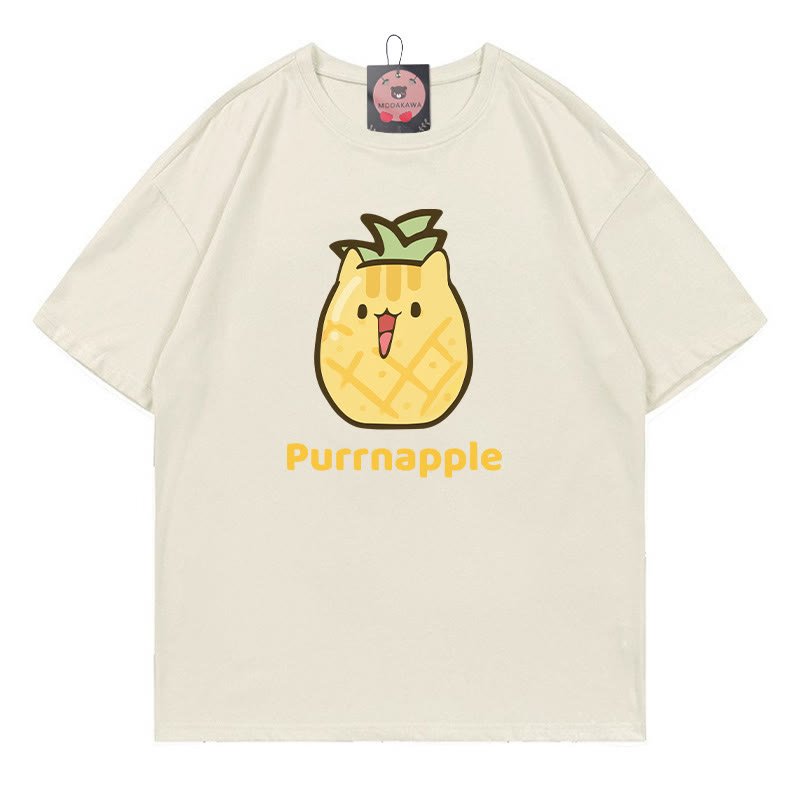 PURRNAPPLE Purr Ananas-Print Modakawa T-Shirt - Beige - 5XL - image 3