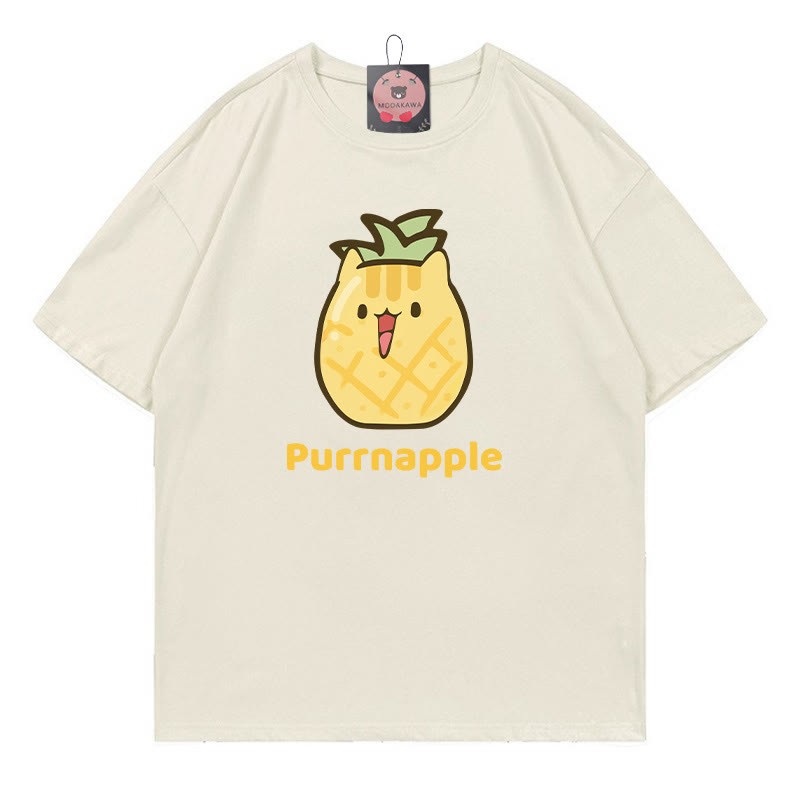 PURRNAPPLE Purr Ananas-Print Modakawa T-Shirt - Beige - 5XL - image 3