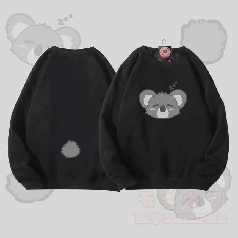 MODAKAWA Unisex-Sweatshirt mit Koala-Motiv (Gesicht und Schwanz) - Schwarz - 5XL - image 5