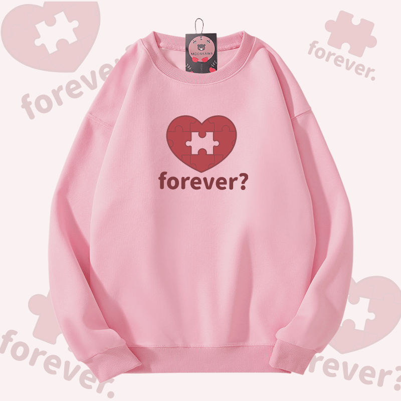 MODAKAWA FOREVER Puzzle Heart Graphic Unisex Sweatshirt - Pink - 5XL - image 4