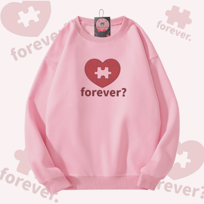 MODAKAWA FOREVER Puzzle Heart Graphic Unisex Sweatshirt - Pink - 5XL - image 4