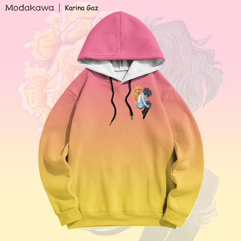 MODAKAWA X Karina Gaz Anime Girl Graphic Gradient Pullover Hoodie - image 4