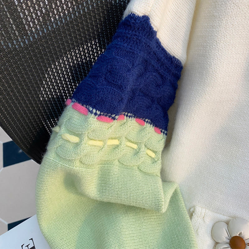 Strick-Hoodie mit 3D-Häschen-Blumen Farben - image 5