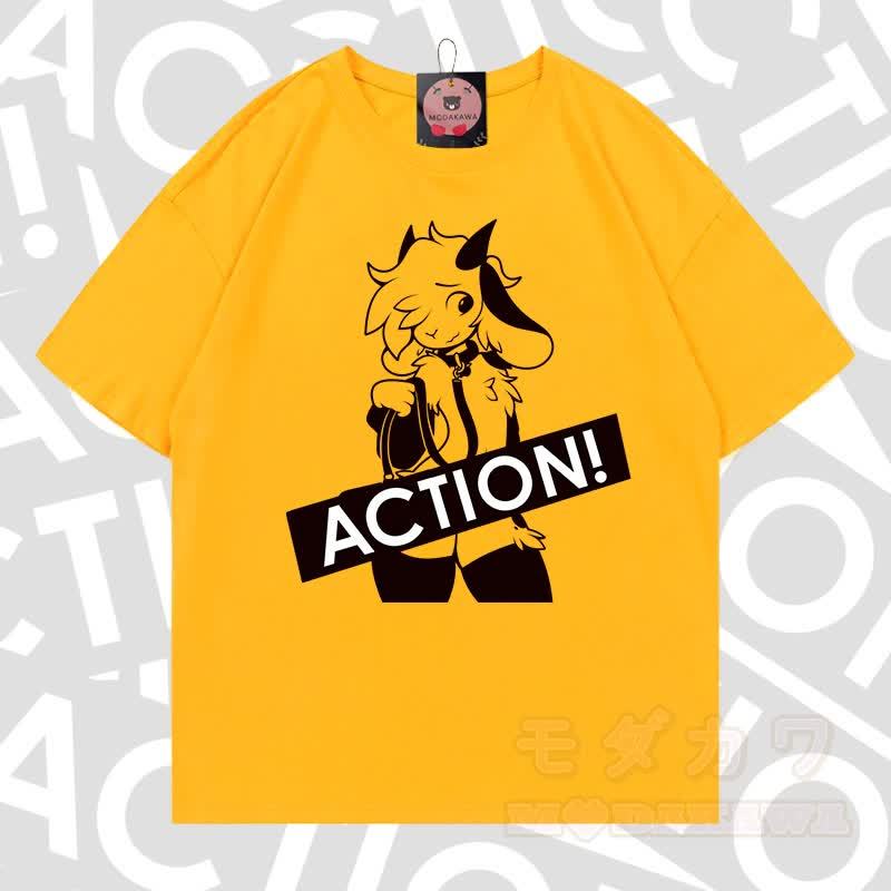 MODAKAWA X zarckets ACTION Goat Graphic 100% Baumwoll-T-Shirt - Leuchtend gelb - 5XL - image 18