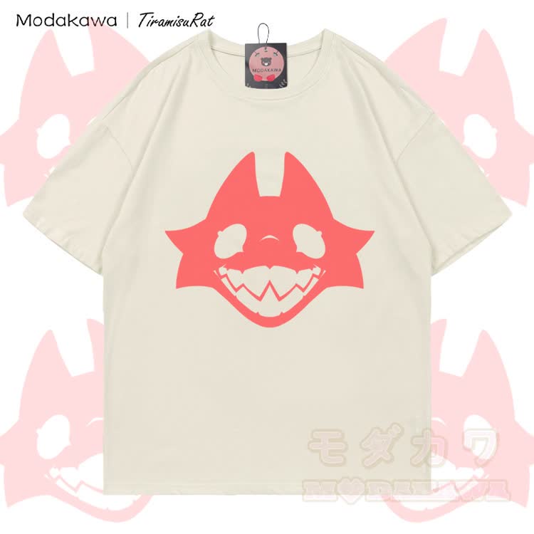 MODAKAWA X TiramisuRat Rattengesicht-Grafik T-Shirt aus 100 % Baumwolle - Hellbeige - 5XL - image 4