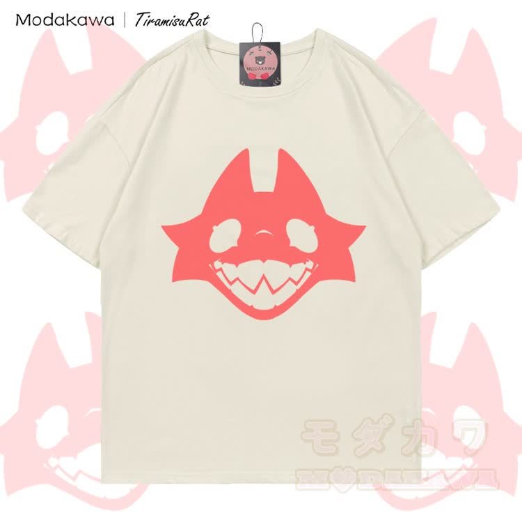 MODAKAWA X TiramisuRat Rattengesicht-Grafik T-Shirt aus 100 % Baumwolle - Hellbeige - 5XL - image 4