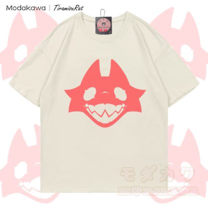 MODAKAWA X TiramisuRat Rattengesicht-Grafik T-Shirt aus 100 % Baumwolle - Hellbeige - 5XL - image 4