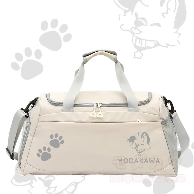 MODAKAWA X popipeko Puppy Graphic Sporttasche mit großem Fassungsvermögen - Weiß - 55 x 28 x 26 cm - image 6