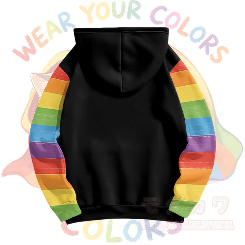 Zeig deine Farben! Modakawa Pullover-Hoodie mit Regenbogenkatzen-Motiv - image 3