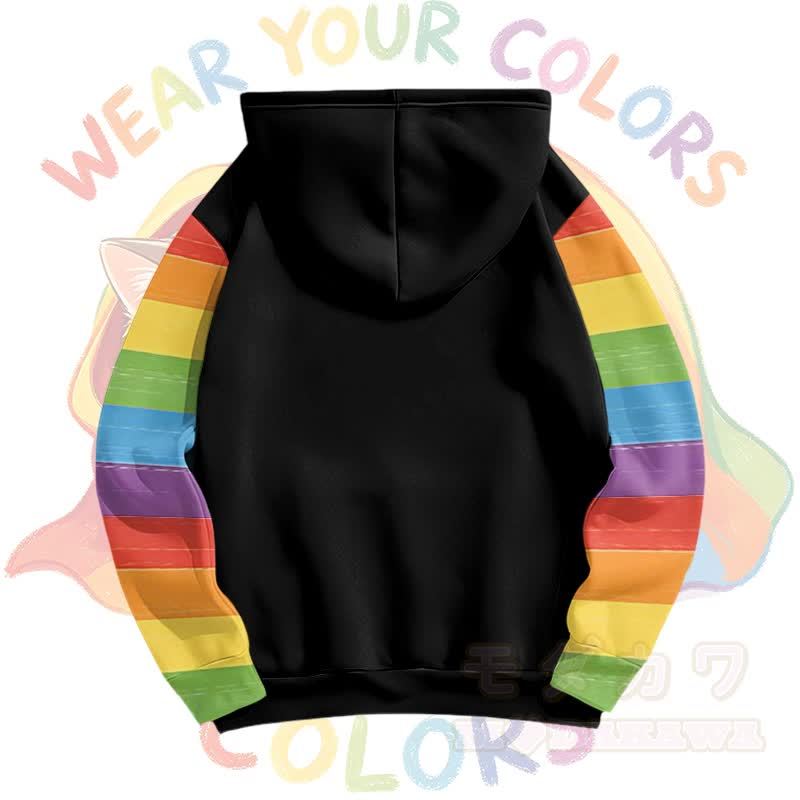 Zeig deine Farben! Modakawa Pullover-Hoodie mit Regenbogenkatzen-Motiv - image 3