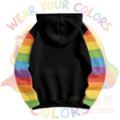 Zeig deine Farben! Modakawa Pullover-Hoodie mit Regenbogenkatzen-Motiv - image 3