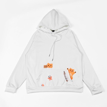 Modakawa Kapuzenpullover mit Farbverlauf und Katzenmotiv-Buchstabenprint - image 6