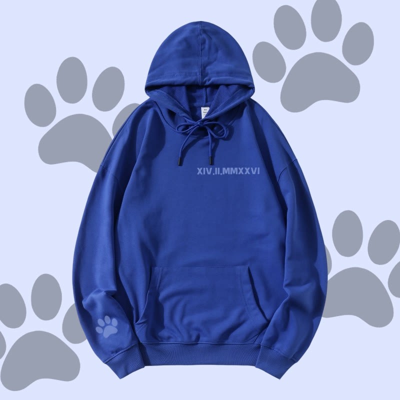 MODAKAWA Streetwear Pullover Hoodie mit Buchstabenpfoten-Grafik - Royal Blue - 5XL - image 3