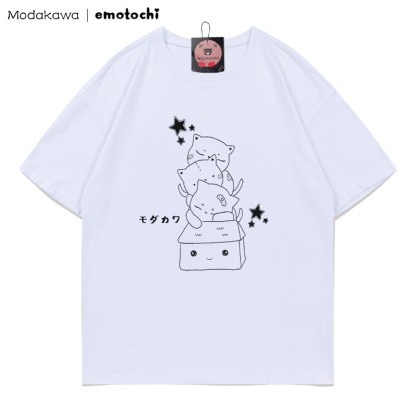 MODAKAWA X emotochi Stacked Kitty Print T-Shirt - White - 5XL - image 4