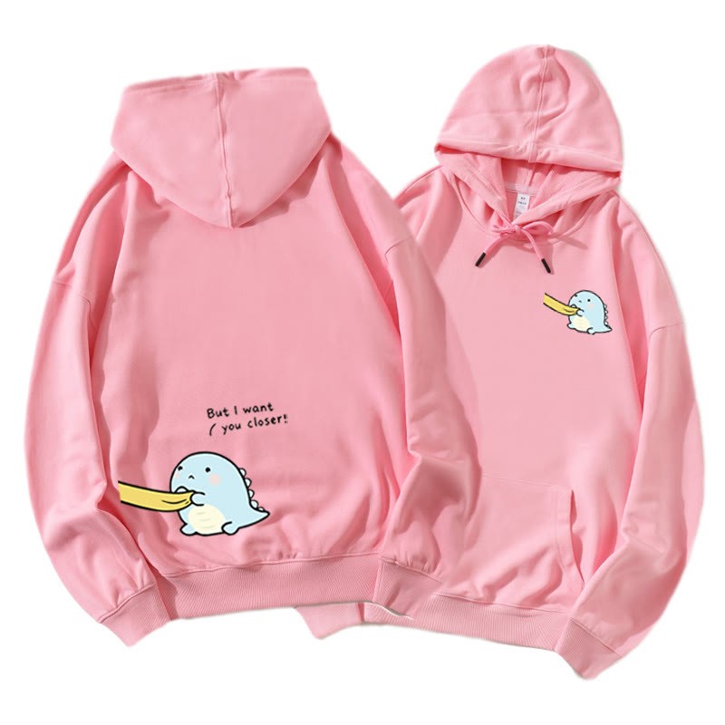 Passender Hoodie für Paare mit Dinosaurier-Grafik - Pink B - 5XL - image 11