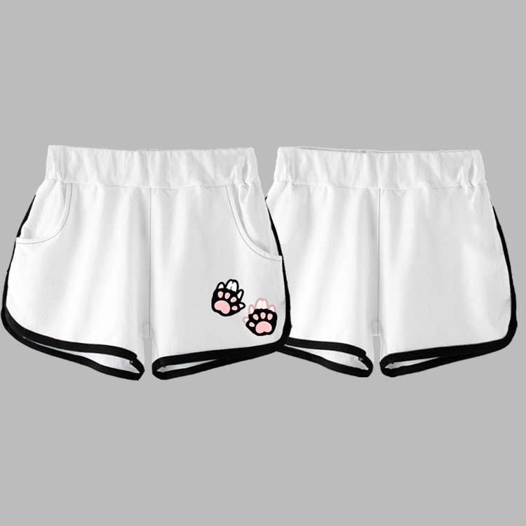 Modakawa Freizeitshorts mit niedlichem Katzenkrallen-Print - White - 5XL - image 2