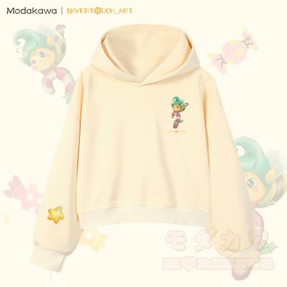 MODAKAWA X INVERTOUCH_ART Niedlicher Weihnachtsbienen-Hoodie Modakawa Cropped Cotton Hoodie - Aprikose C - 3XL - image 15