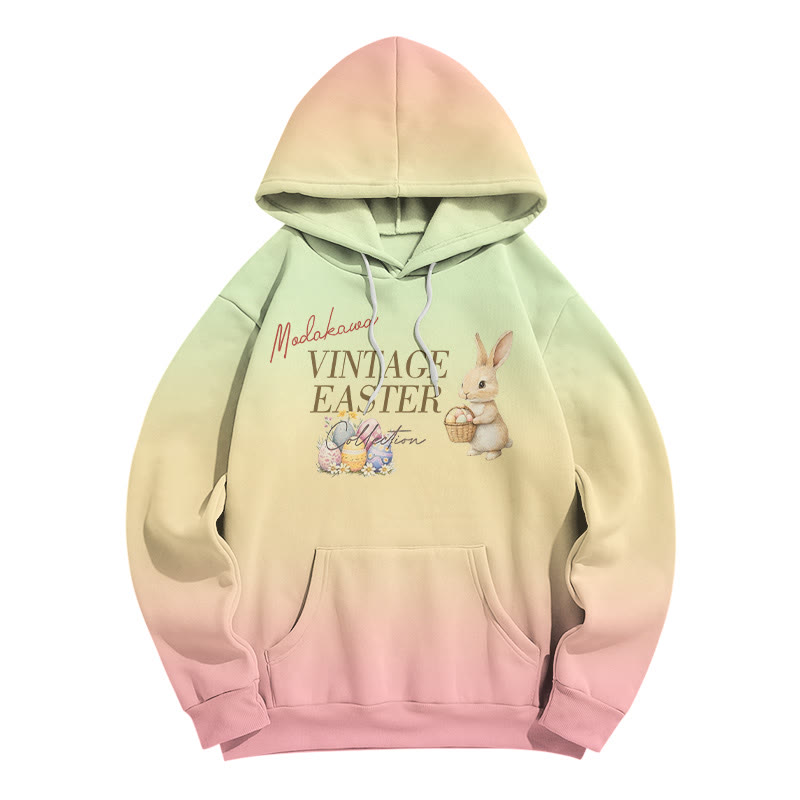 Modakawa Hoodie mit Farbverlauf, Hasen- und Buchstabenprint, locker geschnitten - Pink - 8XL - image 2