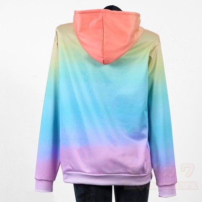 Modakawa Kapuzenpullover mit Farbverlauf, Seestern- und Buchstabenprint, locker geschnitten - image 3