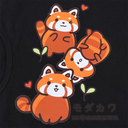 Modakawa Kapuzenpullover mit Farbverlauf, rotem Panda und Buchstabenprint, locker geschnitten - image 6