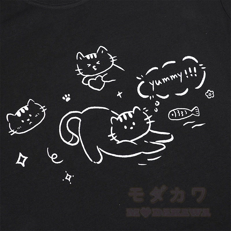 Modakawa T-Shirt mit Katzenmotiv aus 100 % Baumwolle - image 2