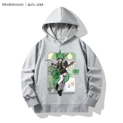 MODAKAWA X airii.exe Lockerer Hoodie mit Gitarrenmädchen-Buchstabendruck - image 1