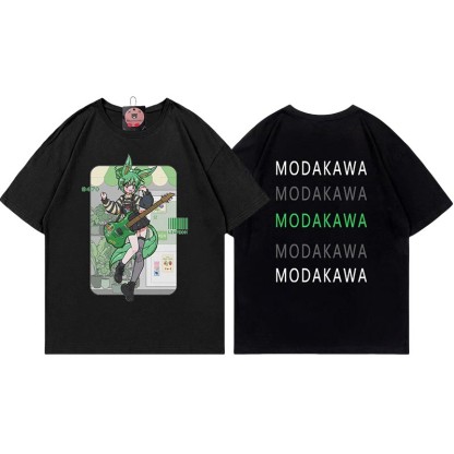 MODAKAWA X airii.exe T-Shirt mit Buchstabendruck „Gitarrenmädchen“ aus 100 % Baumwolle - Black - 5XL - image 4