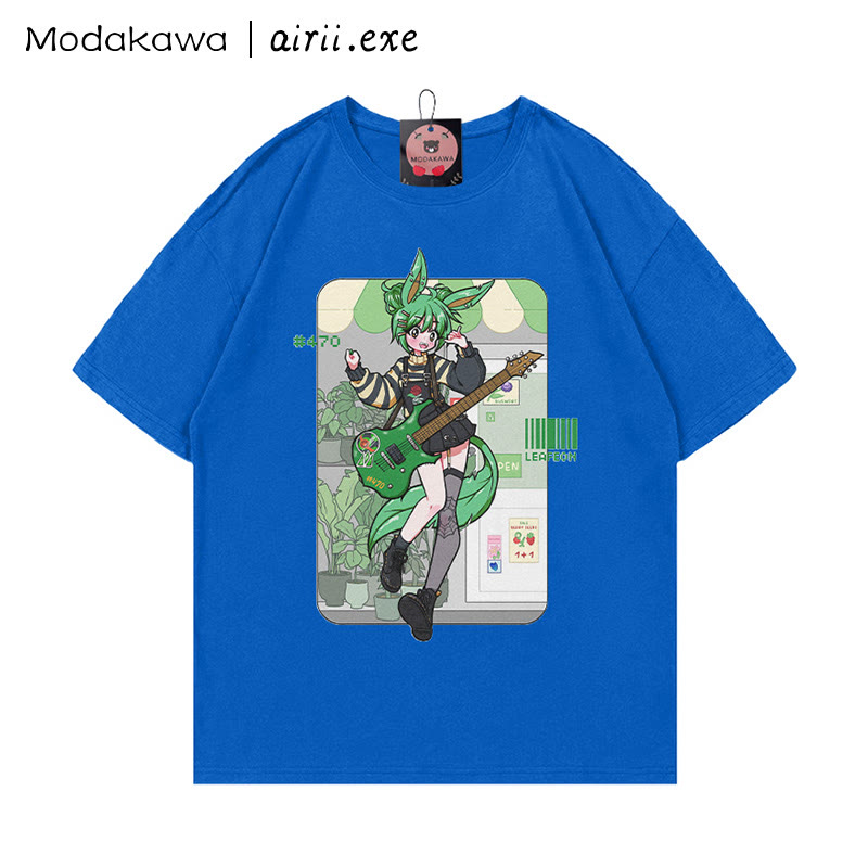 MODAKAWA X airii.exe T-Shirt mit Buchstabendruck „Gitarrenmädchen“ aus 100 % Baumwolle - image 1