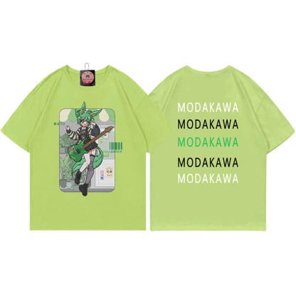 MODAKAWA X airii.exe T-Shirt mit Buchstabendruck „Gitarrenmädchen“ aus 100 % Baumwolle - Green - 5XL - image 3