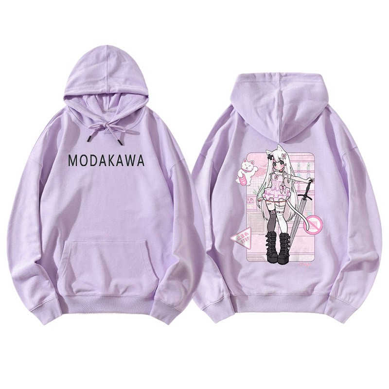 MODAKAWA X airii.exe – Lockerer Kapuzenpullover mit Kitty-Girl-Buchstabendruck - Light Purple B - 5XL - image 3