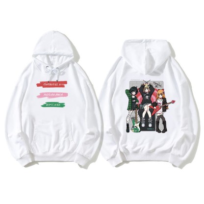 MODAKAWA X airii.exe Lockerer Hoodie mit Gitarrenmädchen-Buchstabendruck - White - 5XL - image 5