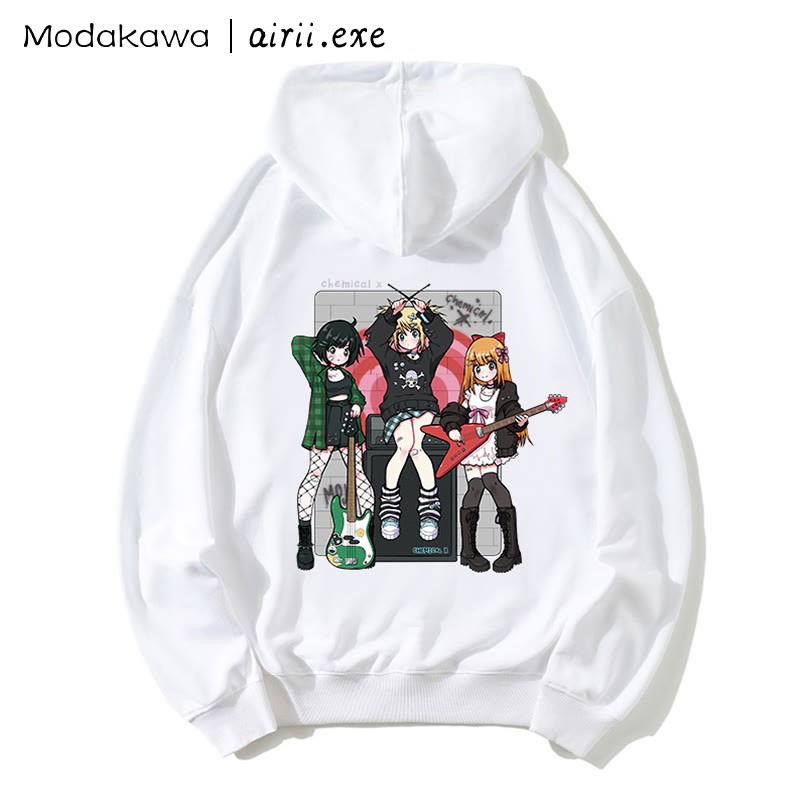 MODAKAWA X airii.exe Lockerer Hoodie mit Gitarrenmädchen-Buchstabendruck - image 4