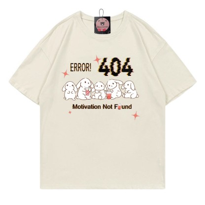 ERROR 404 MOTIVATION NICHT GEFUNDEN Hasendruck 100% Baumwolle Modakawa T-Shirt - Beige - 5XL - image 2