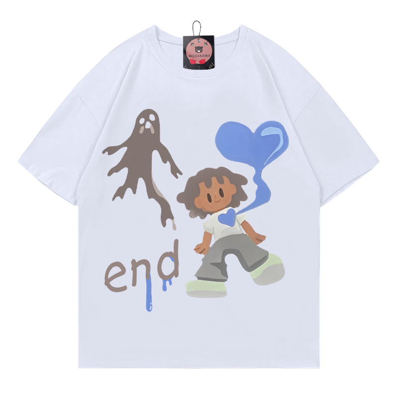 END Soul Floating Out Print 100% Baumwolle Modakawa T-Shirt - White - 5XL - image 2