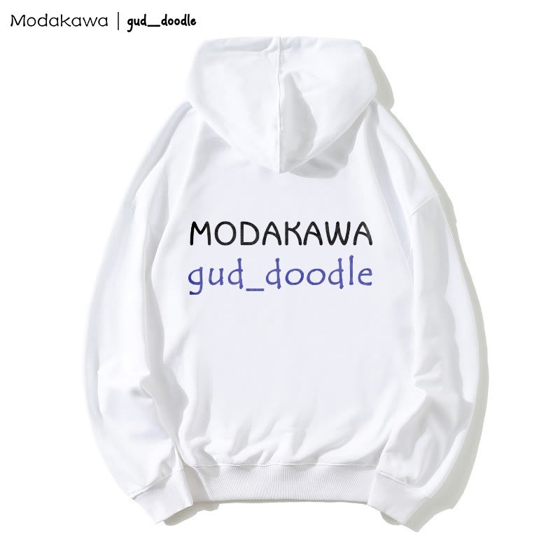 MODAKAWA X gud_doodle Lockerer Hoodie mit schlafendem Kätzchen-Print - image 2