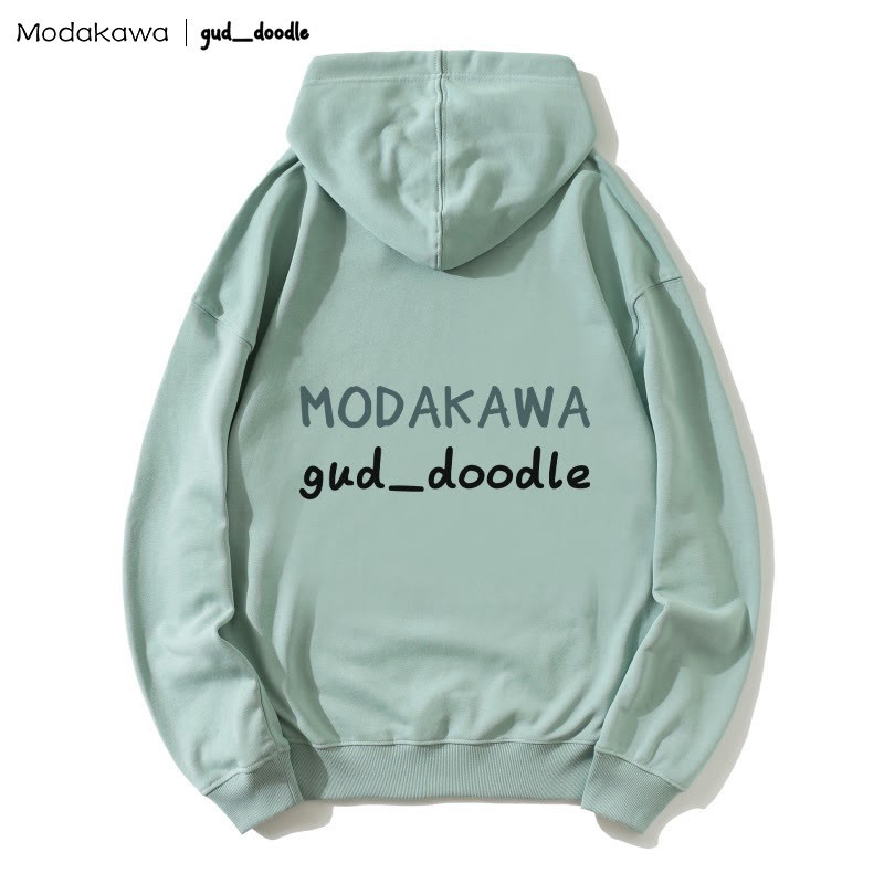 MODAKAWA X gud_doodle – Lockerer Hoodie mit Kitten-Fisch-Print - image 2