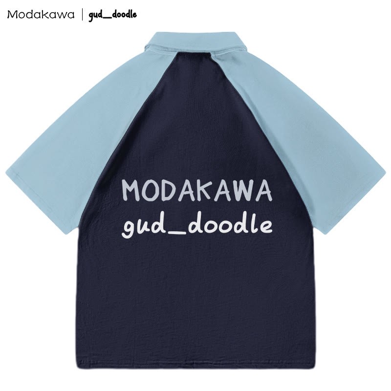 MODAKAWA X gud_doodle Polo-T-Shirt mit „Kitty Fish“-Buchstabendruck - image 4