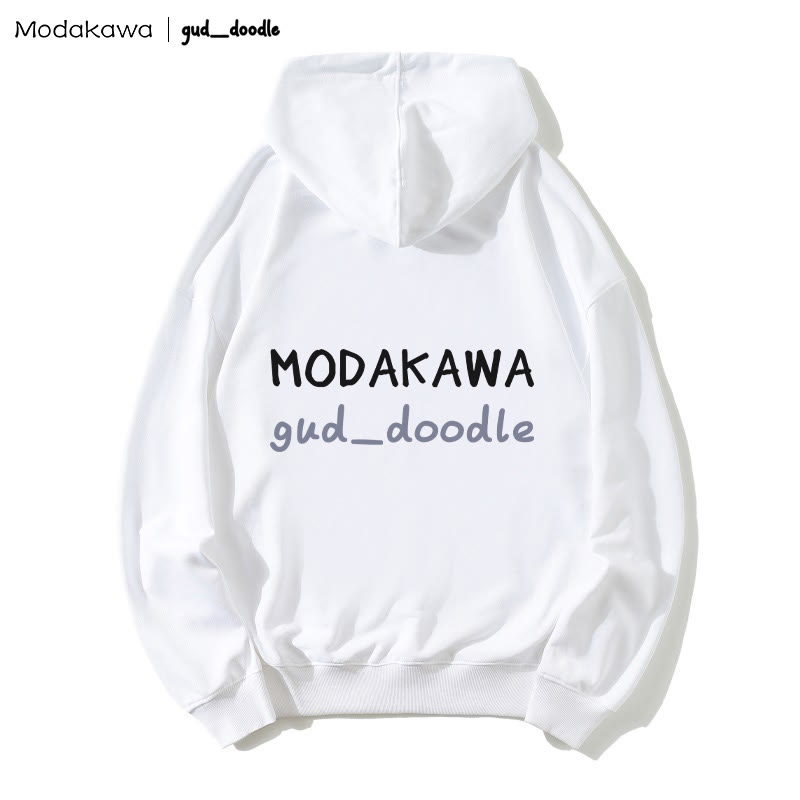 Modakawa x gud_doodle – Lockerer Hoodie mit Hai- und Kätzchen-Print - image 2