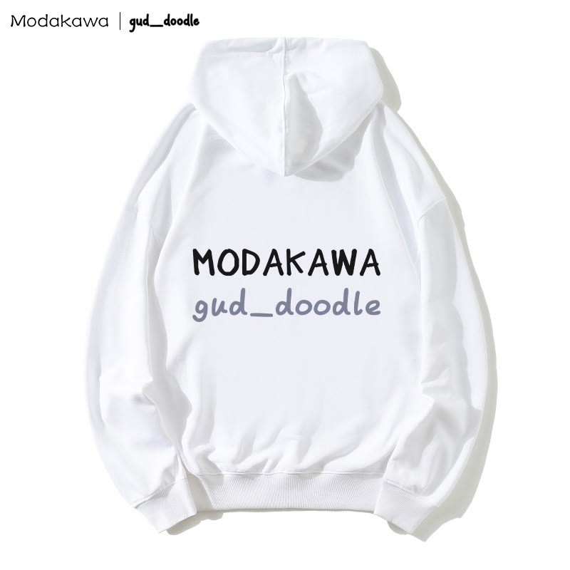 Modakawa x gud_doodle – Lockerer Hoodie mit Hai- und Kätzchen-Print - image 2