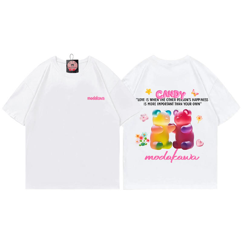 Modakawa T-Shirt mit Candy-Bären-Print - White - 5XL - image 1