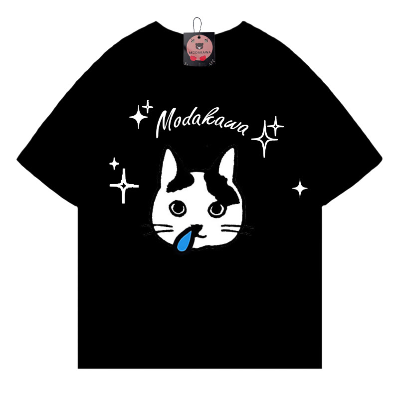 Modakawa T-Shirt mit Kitty-Stern-Buchstabenprint - Black - 5XL - image 2
