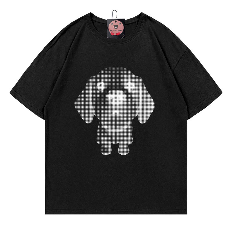 Modakawa T-Shirt mit Welpenprint - Black - 5XL - image 3