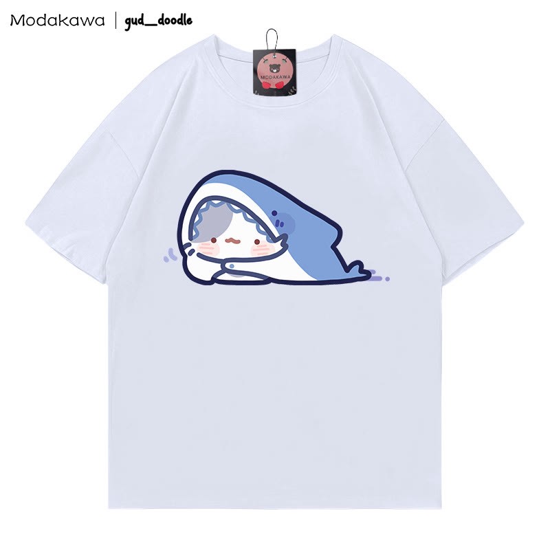 MODAKAWA X gud_doodle T-Shirt mit Kitty-Hai-Print - White - 5XL - image 3